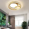 Lustres moderne LED plafonnier pour salon salle à manger étude chambre noir blanc maison cercle éclairage intérieur ornement