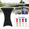 Table Cloth 60/70/80cm Diameter Stretch Spandex Round Tablecloth Cocktail Bar El Wedding Party Banquet Covers