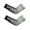 Knee Pads Men Outdoor Arm Sleeves Sports Letters Gradient Color Cool Cycling Running UV Sun Protection Non-Slip Cuff Tattoo Cover