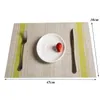 Tapetes de mesa 4 unids/set manteles individuales europeos almohadillas de plato lavables lugar de PVC para comedor tapete rectangular a cuadros