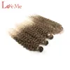 Haarteile Afro gekinky lockig rote synthetische 613 Bündel mit Verschluss braunes Wasser natürlicher weicher brasilianischer Webenverlängerung 221031