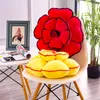 Cuscino 3D Red Rose Flower Plush Blossom Bedside Sofa Schienale Soft Skin-friendly Supporto lombare per auto Regalo di San Valentino