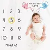 Keepsakes Cartoon Pattern Infant Baby Milestone Po Props Background Blankets Play Mats Backdrop Cloth Calendar Accessories Nordic 221101