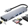 USB 3,0 tipo C Hub 6 en 1 adaptador multidivisor con ranura para lector TF SD para Macbook Pro 13 15 Air PC accesorios de computadora