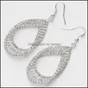 Dangle Lustre De Mode Or Sier Couleur Dangle Boucles D'oreilles De Luxe Cristal Strass Goutte D'eau Boucle D'oreille De Mariage De Noce Jewelr Dht0Y