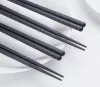 1000Pair Black Chopstick Restaurant D￥lig japansk pinn-sushi Svart-legering Chopsticks Chinese Food DH95