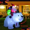 Decorazioni natalizie Nt Gonfiabile Babbo Natale in sella a un orso polare 6Ft Bambola natalizia con testa scuotente Indoor Outdoor Garden Xmas Decorat Dhzol