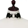Choker 2022 Punk PU Leather Necklace For Women Bat Collar Body Birthday Party Gift Chocker Jewelry