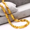 Chains 6MM 60CM Ethiopian Necklace Men Gold Filled Jewelry Brazil Arab/African/Ethiopia/India/Cuba Hexagon Column Chain Male