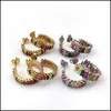 Lettres Stud Of C Rainbow Cz Zircon Cercle Forme Boucles D'oreilles Haute Qualité Boucle D'oreille Pour Femmes Fille Bijoux De Mode Er847 Drop Deliver Dh7Yx