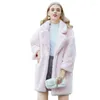 Women's Fur Fashion Faux Furry Coat Female Suit Collar Loose Rench Twinter Overcoat Women