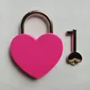 Creative Alloy Heart Shape Keys Hangslot Mini Archaize Concentrische slot Vintage oude antieke deursloten met toetsen Nieuwe Pure Colors FY5463
