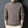 メンズセーター2022年秋と冬の若い中年の男性のタートルネック肥厚したセーターウールトップ