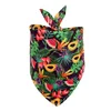 Dog Apparel Washable Bandanas Scarf Bowties Collar Tropical Fruit Style Accessories For Summer Pet Supplies Cats Dogs Square Bib