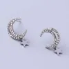 Dangle Earrings Korean Style Fashion Diamond-Studded Dangling Star and Moon Temperament Versatile Ladies Luxury Design Pendant