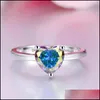 Кластерные кольца кластерные кольца Cellacity Fashion Sier 925 Ювелирные украшения для женщин в форме сердца топаз цветы драгоценные камни знакомства женская знакомство Gif dhjub