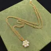 Women Fashion Pendant Necklace Pearl Flower Necklaces Designer Jewelry Womens Gold Chain For Party Gifts Accessories Letters D2211012F