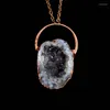 Pendant Necklaces Plating Natural Druzy Necklace Dropship Wholesale