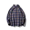 Casual shirts voor heren winter dik wollen shirt heren mode retro jas man streetwear wilde losse lange mouwen jas m-5xl