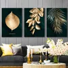 Toile Peinture 3 pcs Abstrait Feuilles Affiches et Gravures Plante Image pour Salon Décoration Intérieure Peintures Chambre Mur Art No Frame Sans Cadre