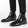 Chaussures habillées en cuir véritable bottes pour hommes Style britannique hommes bottes en cuir de haute qualité hommes bottines légères confortables chaussures habillées 221031