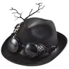 Berets Steampunk Top Hat Dance Goggles Metal Head Gear For Cosplay Wedding Gentlemen Women