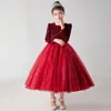 Girl's Dresses Dress Christmas Halloween Evening Dinner Gaze Sequined Pompous Long Sleeve Cotton Princess 221101