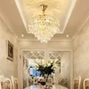 Lustres brillant moderne cristal américain pendentif doré lustre luminaire européen salle à manger chambre Droplight