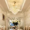 Chandeliers Shining Modern Crystal American Golden Pendant Chandelier Lights Fixture European Dining Room Bedroom Droplight