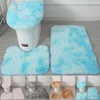 Toalettstol t￤cker 3 st/set t￤ckmatta plysch icke-halkbadrum absorberande badmattor tillbeh￶r