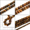 Stone 8mm Tiger Eye P￤rlor Natural Stone Round Spacer Loose For Smycken Making DIY Armband Halsband Storlek 4/6/8/10mm Drop Leverans 202 Dhuma