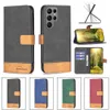Étuis de téléphone portefeuille pour Samsung Galaxy S23 S22 S21 S20 Ultra Plus Dual Colors Splicing Skin-Feeling PU Leather Flip Kickstand Cover Case avec Card Slots