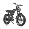 Z8 20tum Elcykel 500W 48V Motor 15.6Ah batteri 4.0 Fettdäck Nedväxling framgaffel Electri Bicycle Retro Harley Motorcykel 60KM MTB Ebik