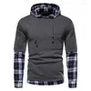 Bluzy męskie wiosna jesień męska Plaid Patchwork Sport Sports Hoodied Coat Men Style European and American Swatershirt M-3xl