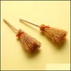 Party Decoration Party Decoration 10/5/1Pcs Mini Broom Red Rope St Brooms Hanging Decorations For Halloween Costume Witch Dollhouse Dh9Tm