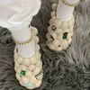 Slippers Bubble Slides Hoge kwaliteit Bubble Ball Slippers Zomer Meisje Strass Hangers Designer Sandalen Volwassen Creatieve Flat Home Slides 110122H