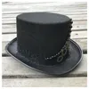 Berets ręcznie robiony steampunk top czapka z metalowym sprzętem dla mężczyzn kobiety magiczny melonik rozmiar 57 cm