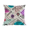Pillow Memphis Style Geometric Circles Lines Dots Blue Patchwork Patterns Case Home Company Sofa Chair Decoration Cover