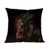 Pillow World Famous Horse Breeds Thoroughbreds White Bay Racing Linen Case Home Car Sofa Decoration Cover