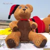 Großer aufblasbarer Braunbär-Plüschballon, simuliertes Luftblasen-Teddybär-Maskottchen-Spielzeug für Weihnachtsdekoration im Freien