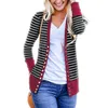 Cardigan a righe maglione da donna manica lunga scollo a V cardigan lavorato a maglia casual Mujer Primavera Autunno Inverno cappotto femminile Plus Size T190907