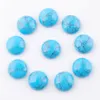 Turquois di pietra naturale Cabochon 12mm per gioielli che fanno posti piatti Accessori per le orecchie rotondi del cameo artigiani Craft U3255