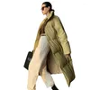 Women's Down 2022 Long Overcoat Lady Fashion White Duck Thick Warm Sheepskin Coat Women Winter Temperament Leather Jacket Elegant Slim