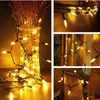 Strings LED Lights 50/100 diody LED bajki zasilane 8 trybami świąteczna lampa dekoracyjna Twinkle Firefly