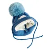 Chapeau pour enfants Beanie Jacquard Love Winter Warm Knitted Baby Hair Ball Ear Cap RRA392