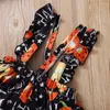 Girl Dresses 2Pcs Infant Baby Boy Halloween Pumpkin Romper Long Sleeve Solid Color Print Skirt Clothing 2-18 Months