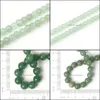 Crystal 8mm 15/Strand 4/6/8/10mm خضراء خضراء حجرية الحجر الفضاء فضفاضة لصنع المجوهر