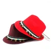 Boinas Hombres Mujeres Sombrero de fieltro de lana para caballero Elegante dama Fiesta Fasciator Otoño Invierno Panamá Tamaño 58CM