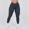 Yoga outfit v midja Scrunch Butt Leggings Kvinnor Sömlös sexig Booty Workout Gym Tights Fitness Jogging