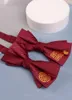 Bow Ties Wedding Tie Set voor mannen 8 cm rood formeel feestkleding pak stropdas stropdas boogschuur pochet en clip herencadeau met doos